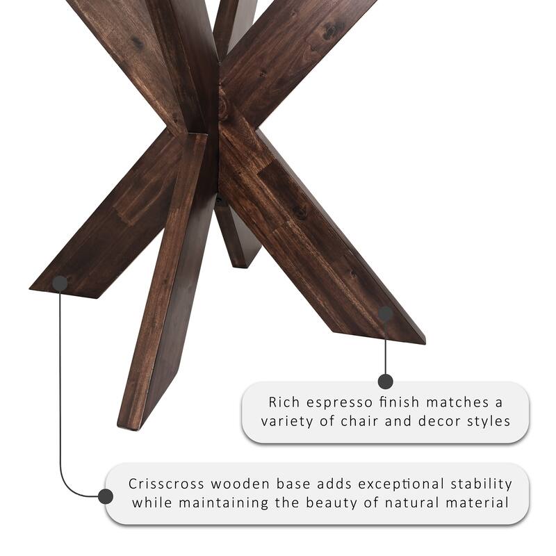 Linon Allard X-base Round Glass Dining Table (Table Only)