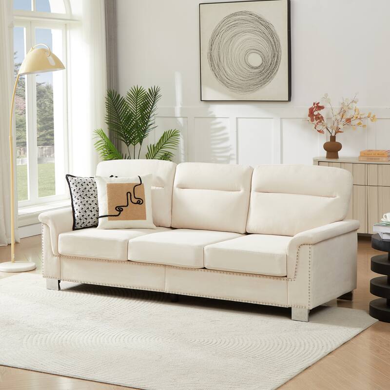 82" Snowfleece 3-Seater Sofa for Living Room, Bedroom & Office