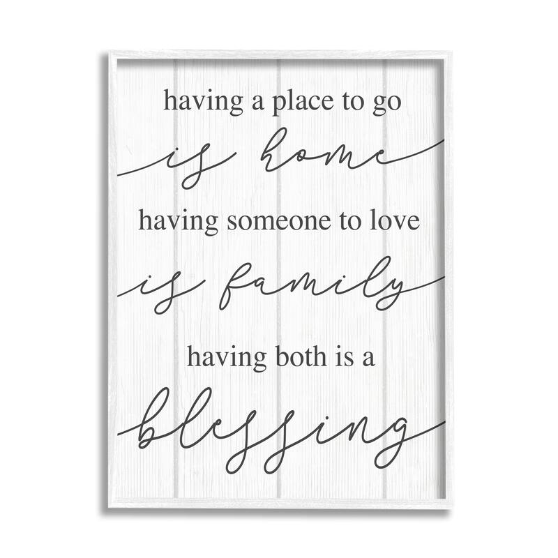 Stupell Finding Home and Family Motivational Blessing Quote Framed Wall Art - White - 24 x 30 - White