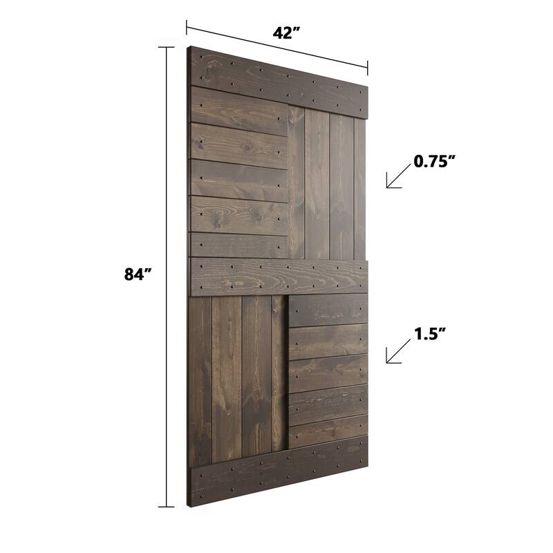 Coast Sequoia 48in/60in/72in/84in x 84in S Series Pine Wood Double Sliding Barn Door With Hardware Kit
