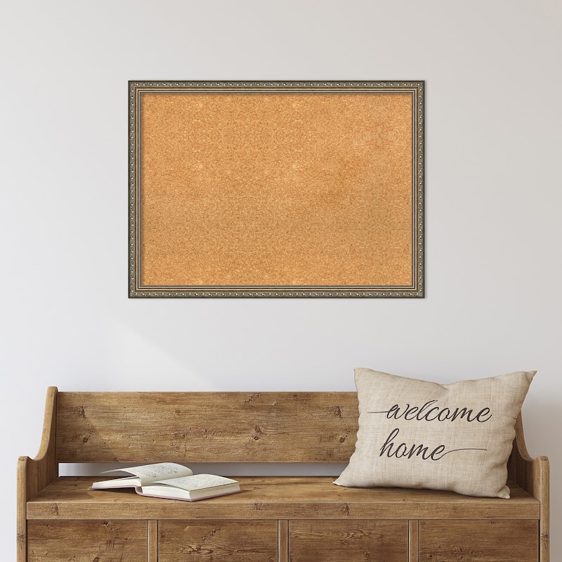 Framed Cork Board, Parisian Silver - 30 x 22-inch