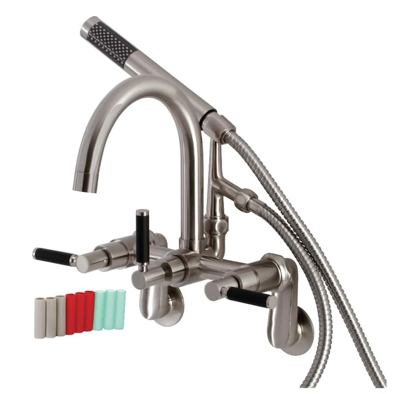 Kingston Brass Kaiser Wall Mounted Clawfoot Tub Filler � Includes Hand - Brushed Nickel