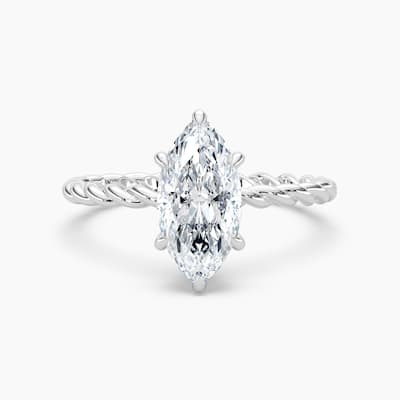 Auriya 14k Gold Lab Grown Marquise Diamond Twisted Hidden Halo Engagement Ring 1.00 to 5.00 ct. tw. (F-G, VS)