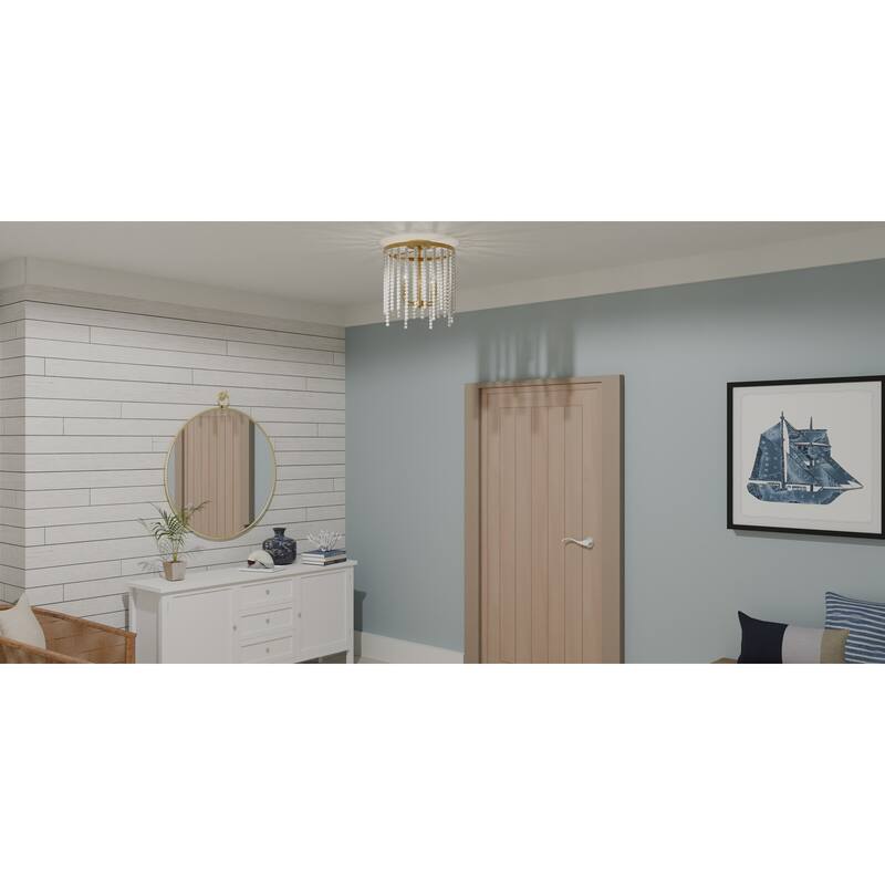 Apelle 4-Light Aged Brass Semi-Flush Mount Light