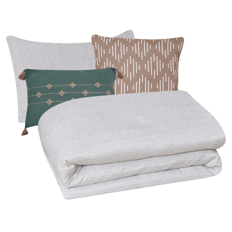 Modern Threads Hunter 5-Piece Jacquard Comforter Set with Shams and Decorative Pillows