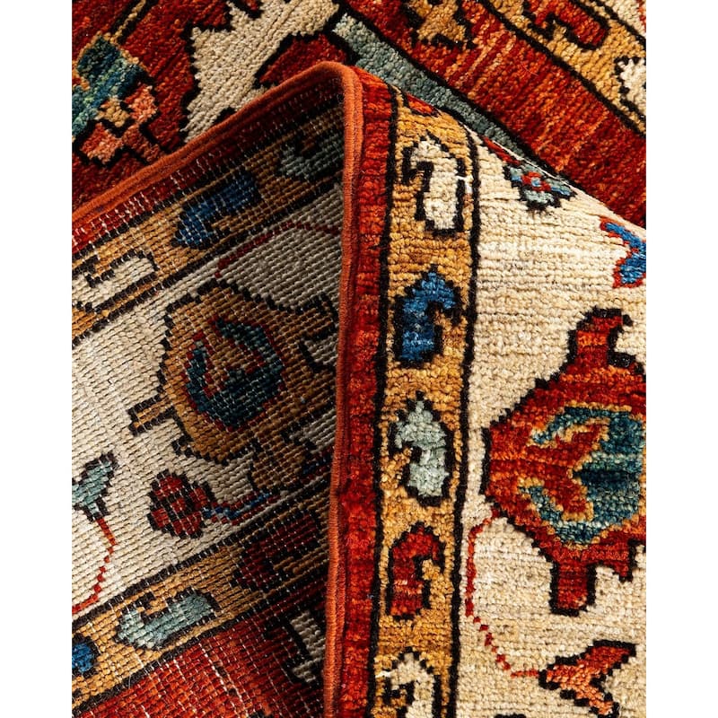 Serapi One-of-a-Kind Hand-Knotted Runner Rug - Orange, 2' 8" x 8' 2" - 2' 8" x 8' 2"