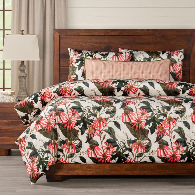 Smithsonian Classic Coneflowers Duvet Set - King - 5 Piece