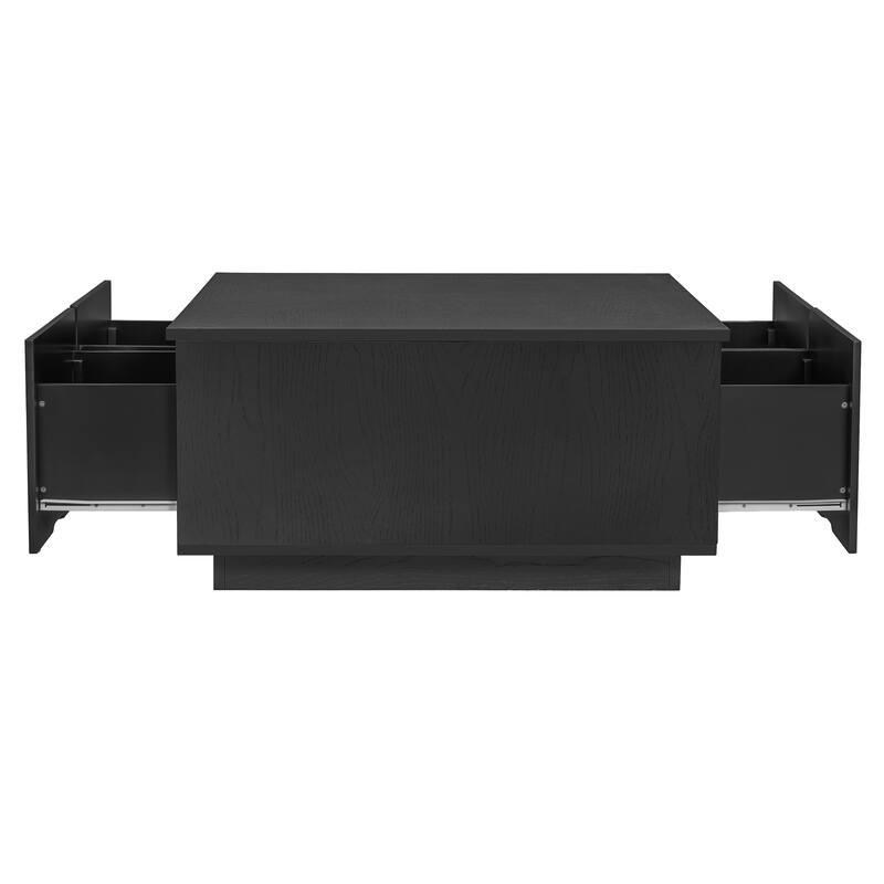 33.25" Square Wood Coffee Table with 4 Drawers