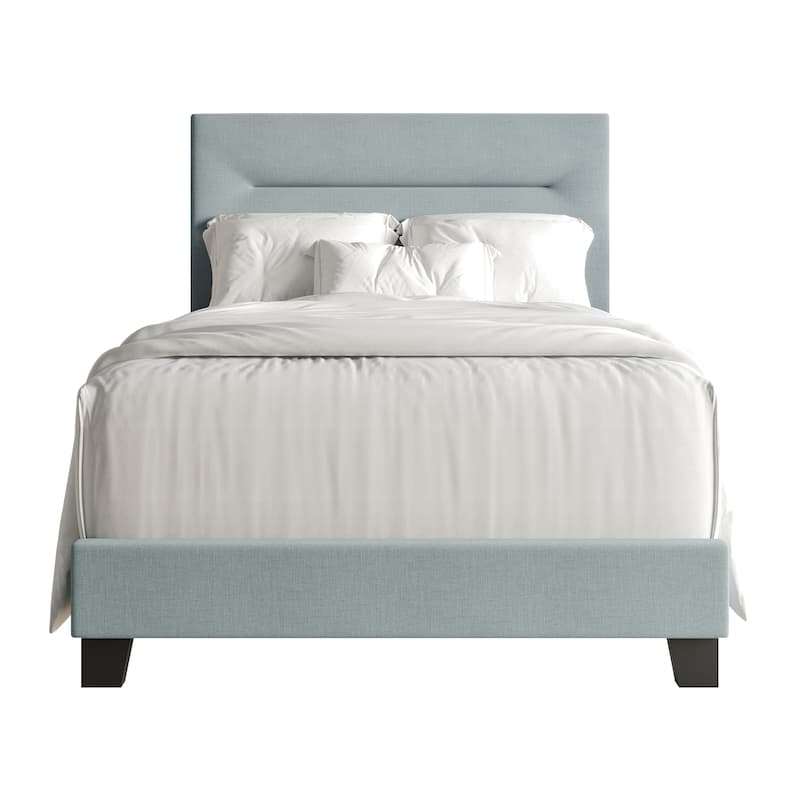 CraftPorch 4-pieces Contemporary Light Blue Twin Size Bed with Light Grey Furniture Bedroom Set - Light Blue - Twin
