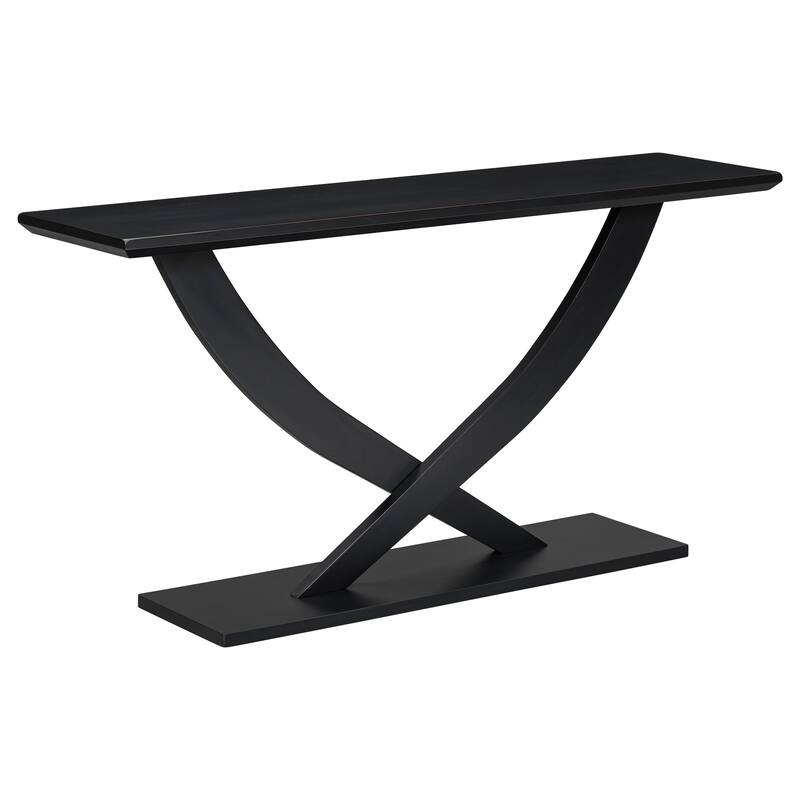57" Extra Long Living Room Entryway Console Table with X Cross Leg