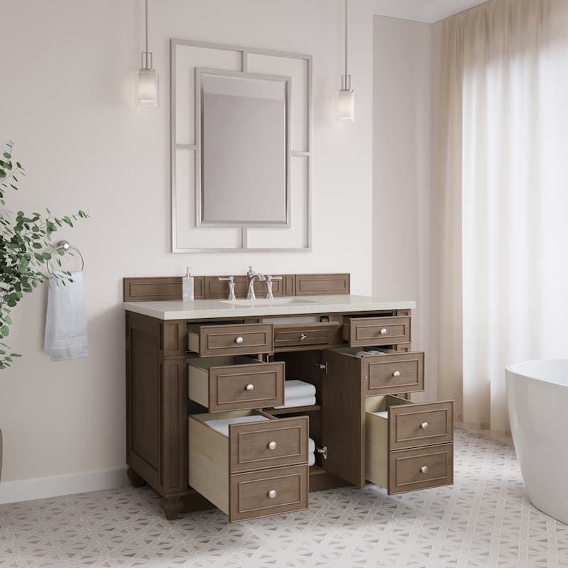 James Martin Vanities Bristol 48" Single Vanity, Whitewashed Walnut