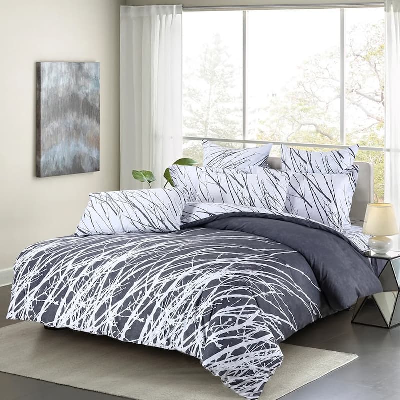 Queen Bedding Sheet Set Tree Branches Grey - On Sale - Bed Bath ...
