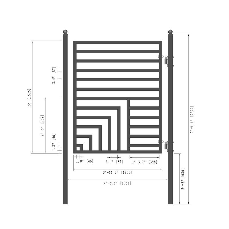 ALEKO Modern Florence Style Garden Steel Pedestrian Gate