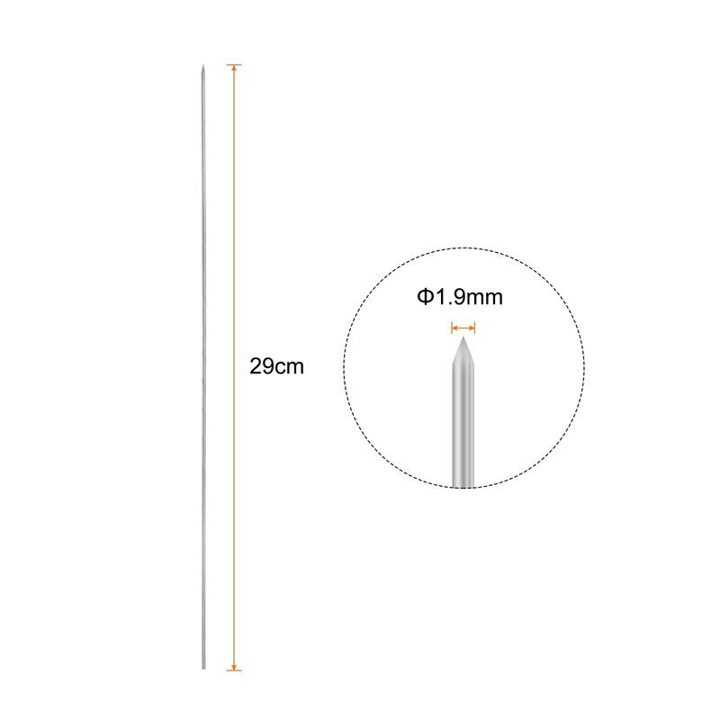 25pcs Kebob Skewers 29cm x 1.9mm Round BBQ Grill Sticks - 29cm x 1.9mm - Silver