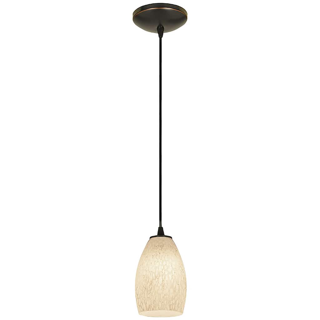 Access Lighting Champagne - Glass Pendant - 1-Light Pendant - Cord - White Stone Glass Shade - Incandescent