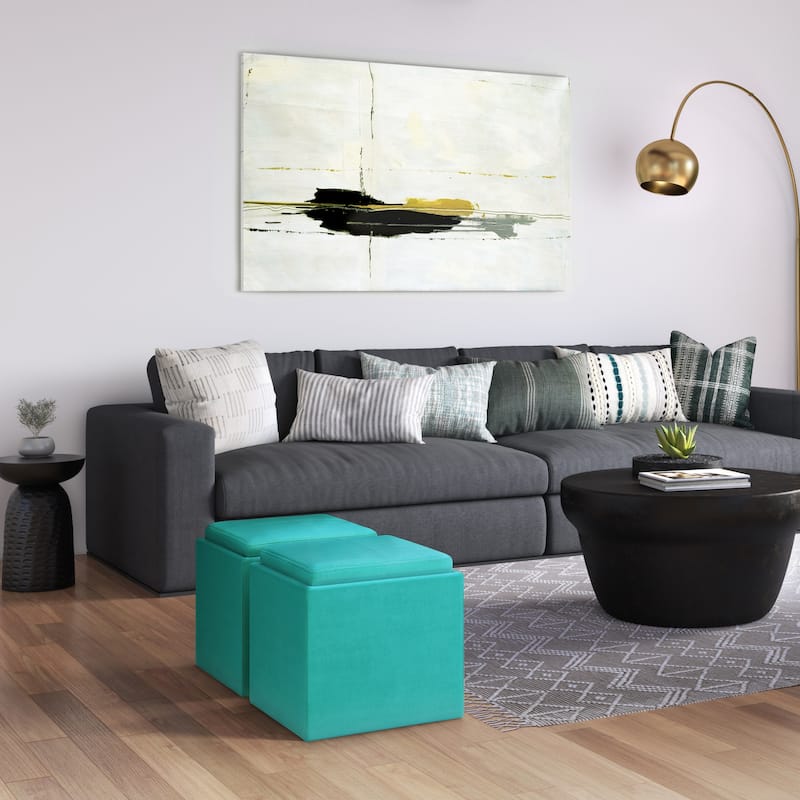 WYNDENHALL Townsend 17 inch Wide Contemporary Square Storage Ottoman