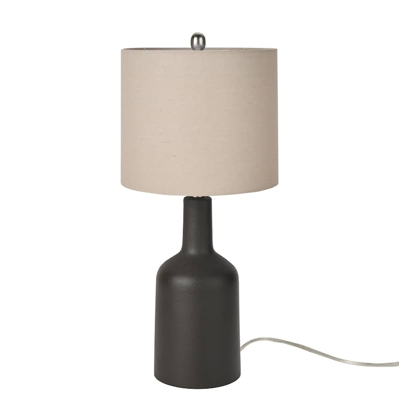Nourison 22" Minimalist Ceramic Table Lamp with Linen Drum Shade