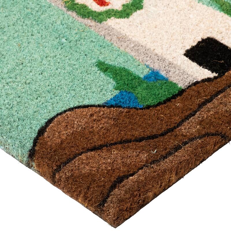 Natural Coir Merry Christmas Lighthouse Outdoor Doormat - 18" x 30"