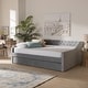 preview thumbnail 6 of 23, Raphael Modern Velvet Fabric Upholstered Daybed with Trundle
