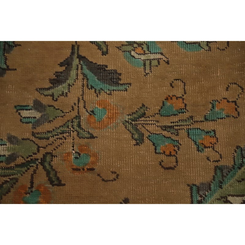 Hand Knotted Oriental 100% Wool Carpet Traditional Floral Oranges & Rust Tabriz Area Rug - 12' 9'' X 9' 7''