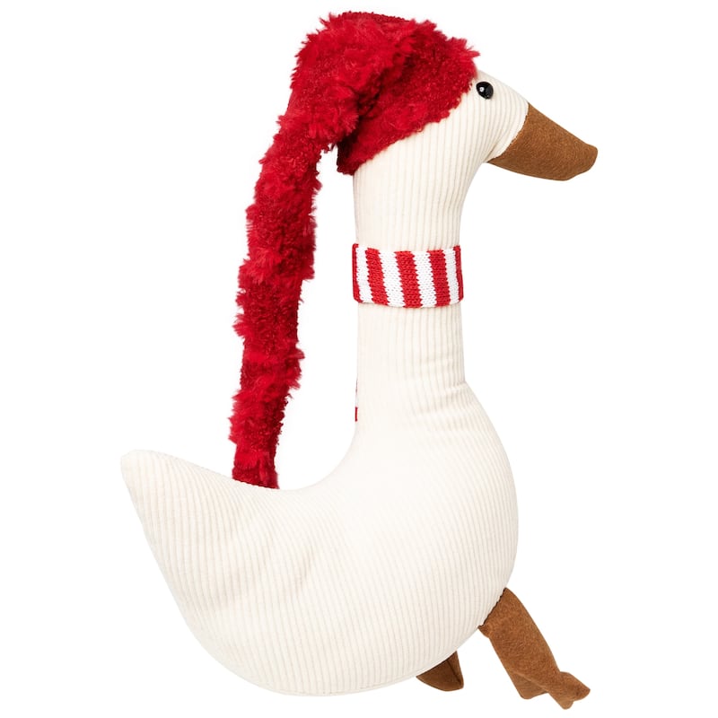 Plush Textured Swan Christmas Decoration - 13"