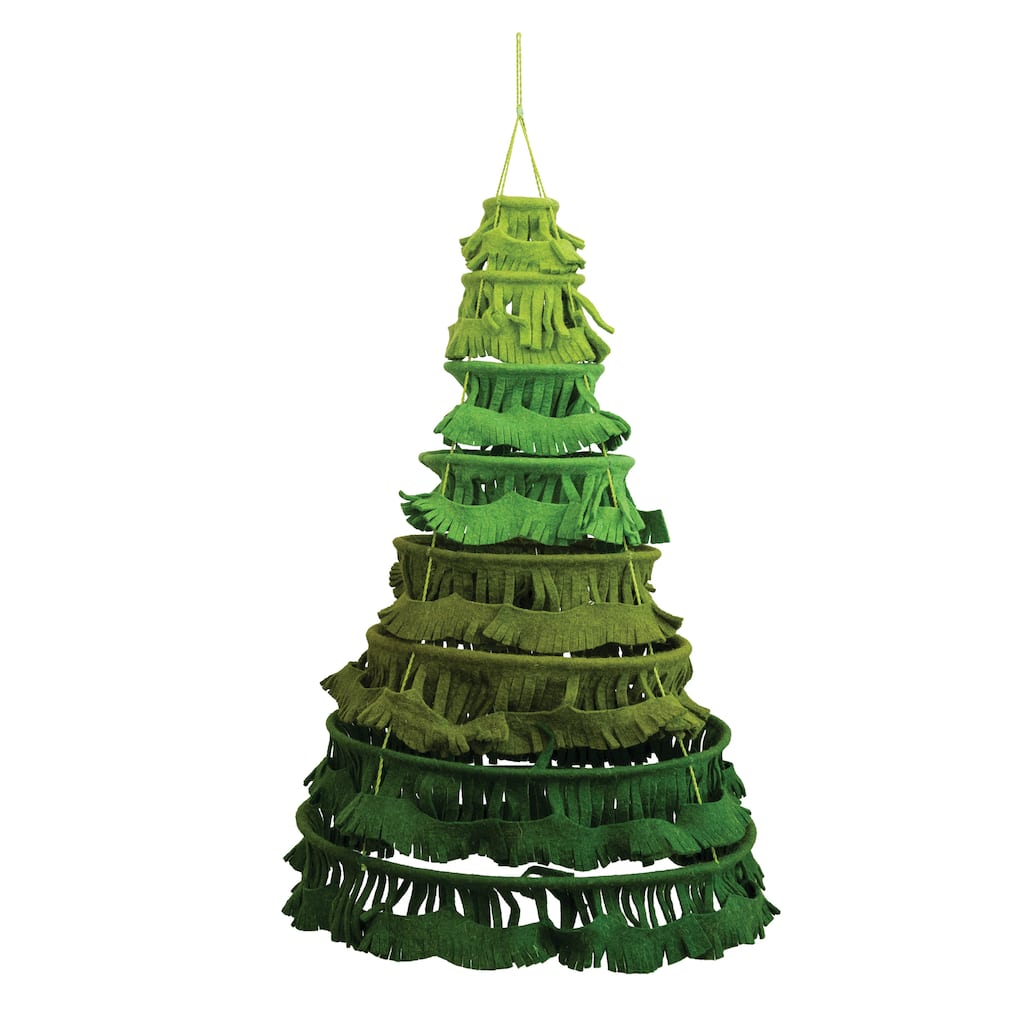 Handmade Felt Hanging Collapsible Ring Tree - 23.0"L x 23.0"W x 41.0"H