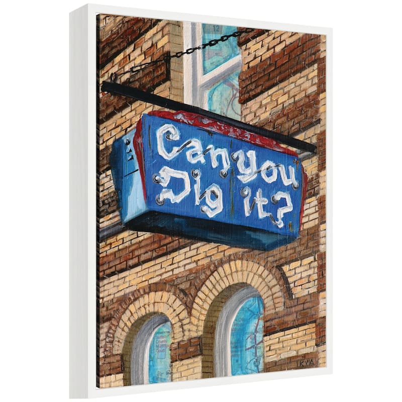 Kate and Laurel Can You Dig It by Krista V. Allenstein Framed Canvas Wall Art Print - 18 x 24