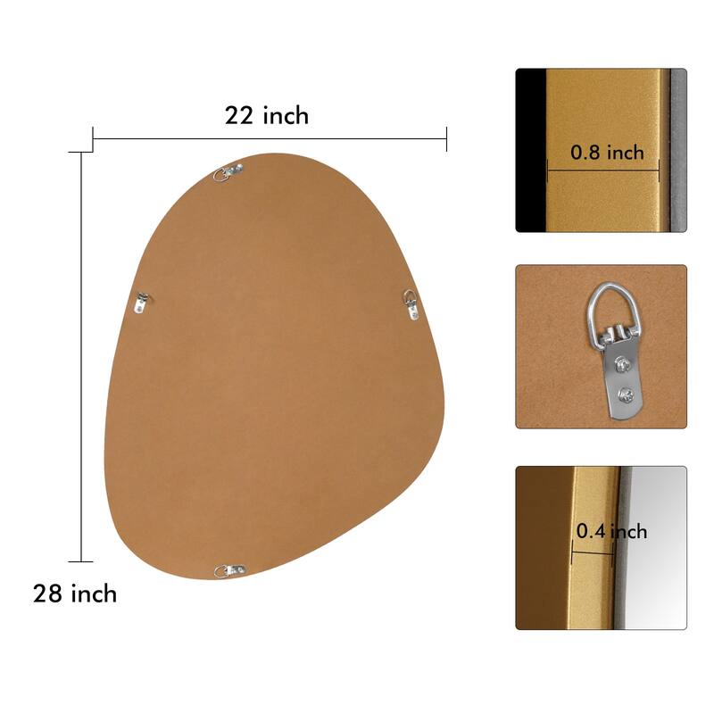 Contemporary Asymmetrical Mirror, Pebble Shaped Irregular Mirror