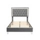 preview thumbnail 5 of 9, Twin Upholstered Platform Bed with LED Headboard and Touch Controls, Modern Velvet Frame with