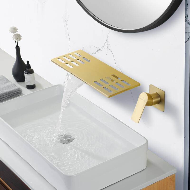 Waterfall Faucet 1-Handle Wall Mount Lavatory Faucet Mixer Tap