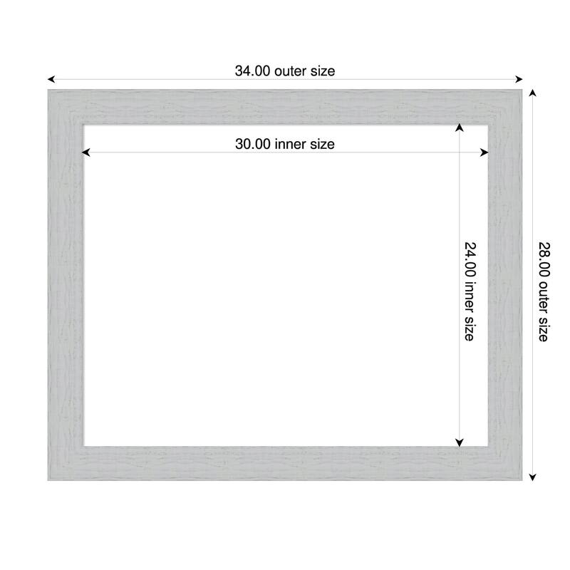 Amanti Art Shiplap Navy Framed Dry Erase Magnetic Board - 34 x 28 in - Shiplap White