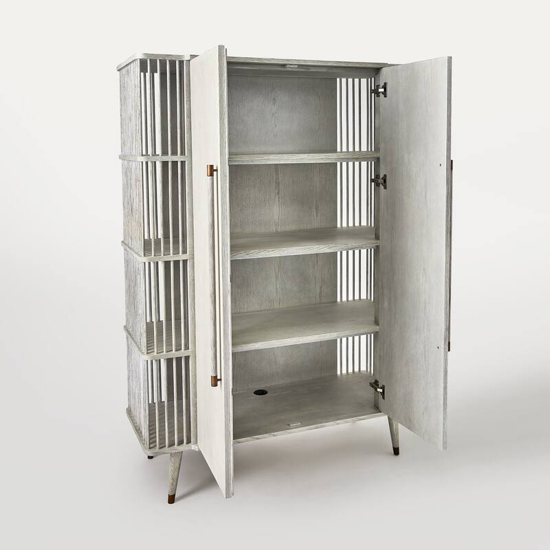 Arbor Tall Cabinet-Whitewashed Finish