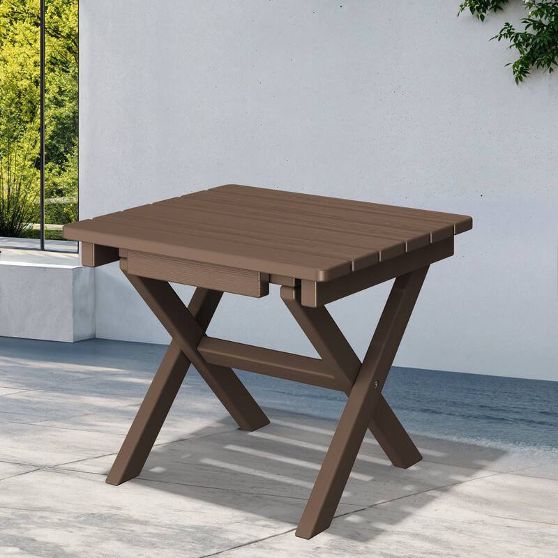 Outdoor Patio HDPE Foldable Side Table, Waterproof & Weather Resistant