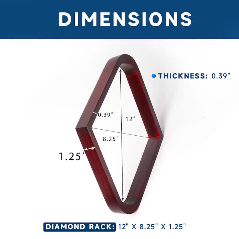 GSE™ Mahogany Solid Wood Billiard 8-Ball Triangle/9-Ball Diamond Pool Ball Racks for 2-1/4" Pool Balls