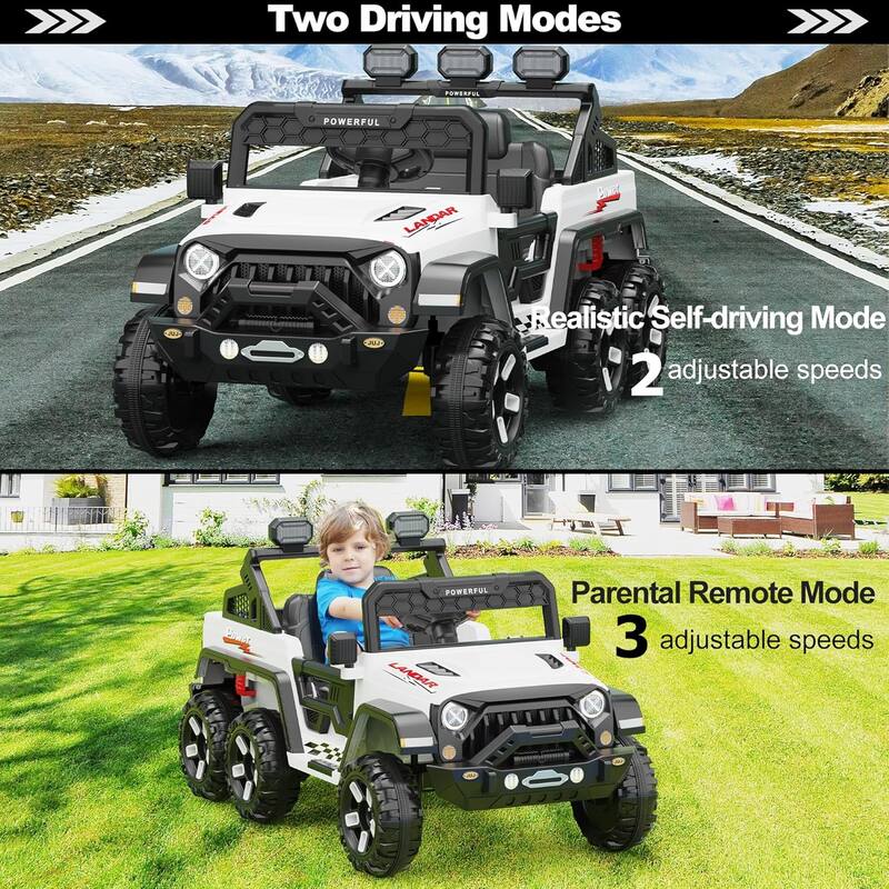 Ride on Car with 6 EVA Wheels&4WD, 24V Battery Powered Electric Car for Ages 3-6 Kids