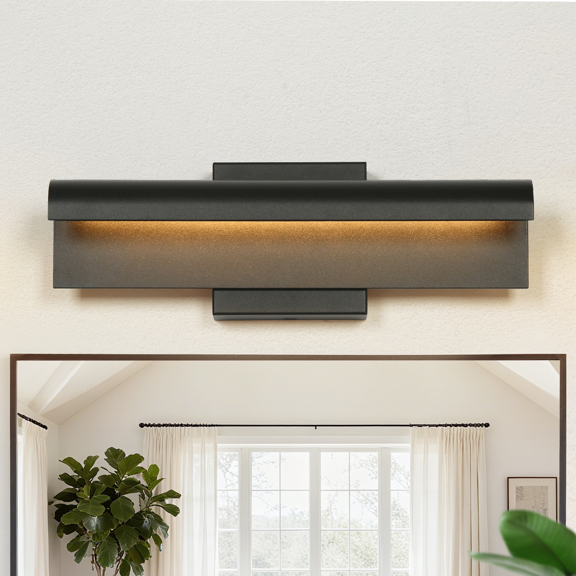 14.4 in. Modern Industrial Bathroom Vanity Light Matte Black Integrated LED Wall Sconce with 5CCT - 14