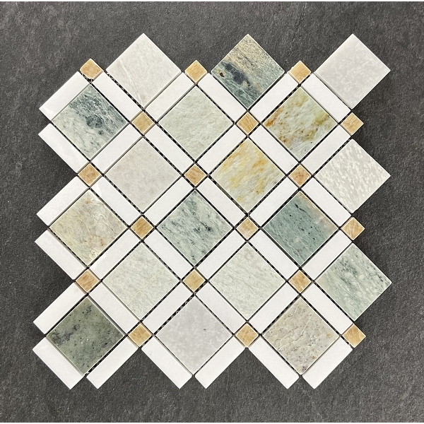 マーブルページ Marble Pinwheel Wall and Floor Mosaic Tiles - Case (10