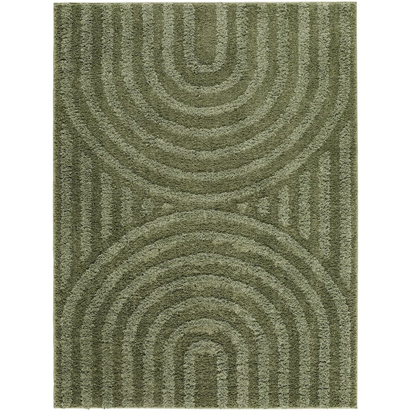 Livabliss Rodos Mod Neutral Rainbow Plush Area Rug