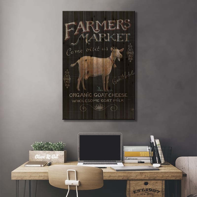 Farmers Market IV Print On Wood by Daphne Brissonnet - Multi-Color