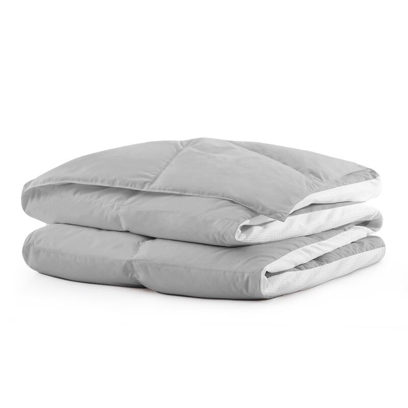 600 FP Cooling Lightweight Breathable White Down Comforter for Hot Sleeper, Mesh Design Summer Blanket
