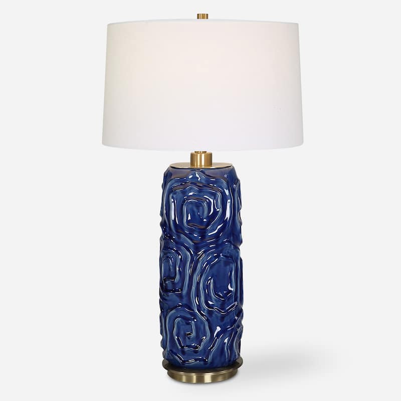 Geometric Patterned Ceramic Table Lamp - 33"