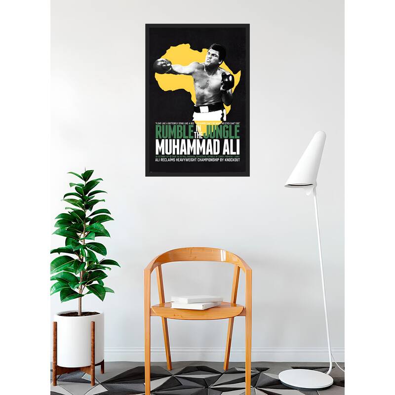 Muhammad Ali - Rumble in the Jungle Framed Art Poster - 24 x 36 Inch