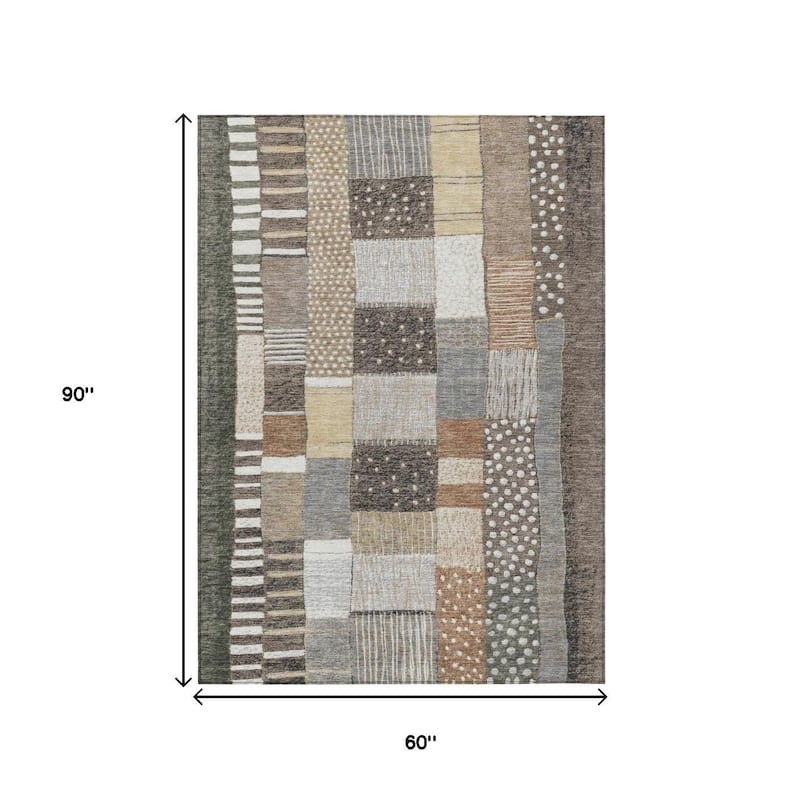 HomeRoots Geometric Transitional Rectangle Outdoor Rug