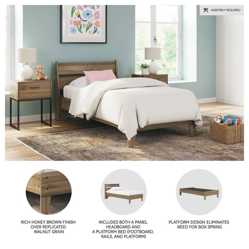 Signature Design by Ashley Deanlow Brown Platform Panel Bed