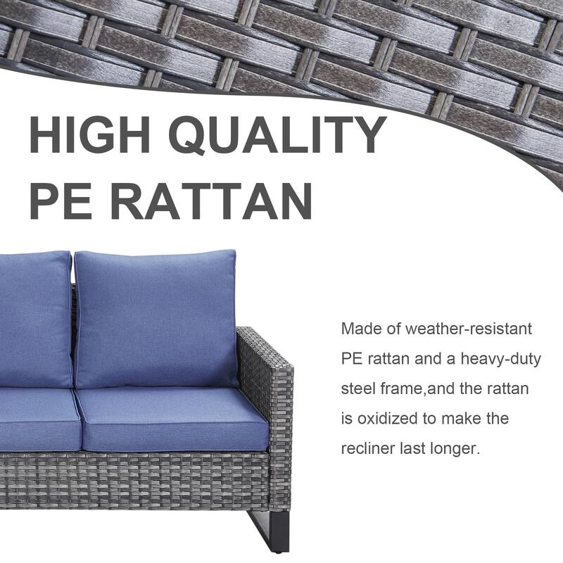 Outdoor Sectional Sofa, Swivel Chairs, Ottomans and Table
