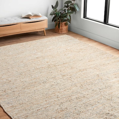 Alexander Home Farmhouse Jute and Leather Handwoven Area Rug