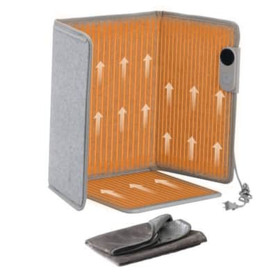 Grey Folding Under-Desk Heater with Foot Pad 5-Temp and 9-Hour Timer - 39.37 x 20.08 x 0.29 in