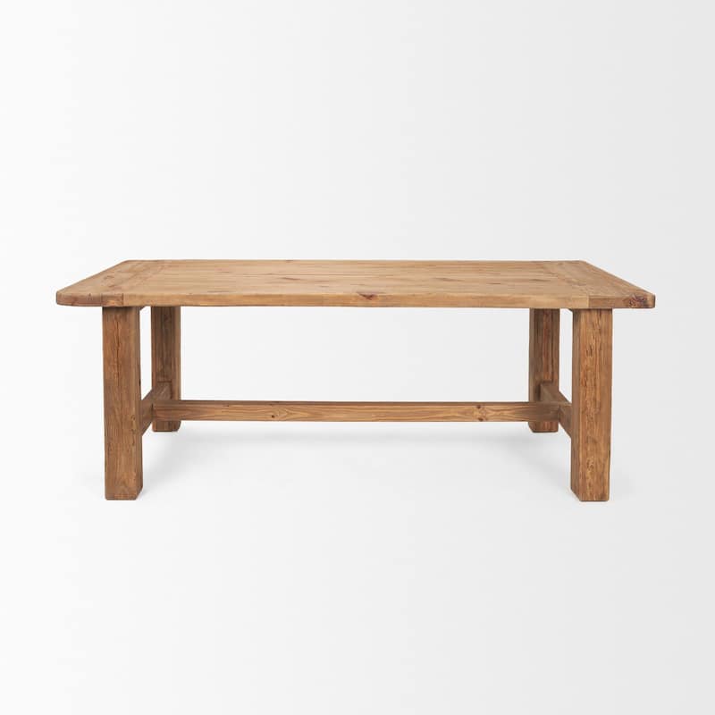 Stetson 84" Rectangular Natural Brown Wood Dining Table - Natural Wood - 84.0L x 39.0W x 30.0H