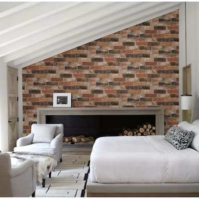 Riverside, Reclaimed Bricks Rustic, 33 FT. L x 20.5In. W Wallpaper Roll