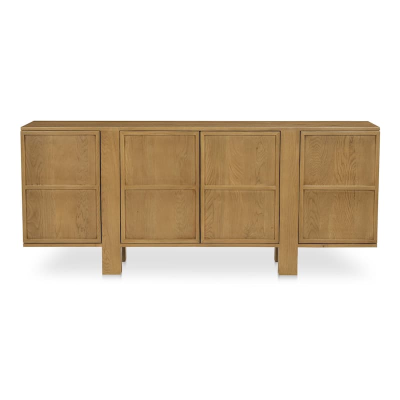 NADAAL STUDIOS Vionette, Four Doors Sideboard With Solid Oak - 74"W x17"D x31"H - Brown